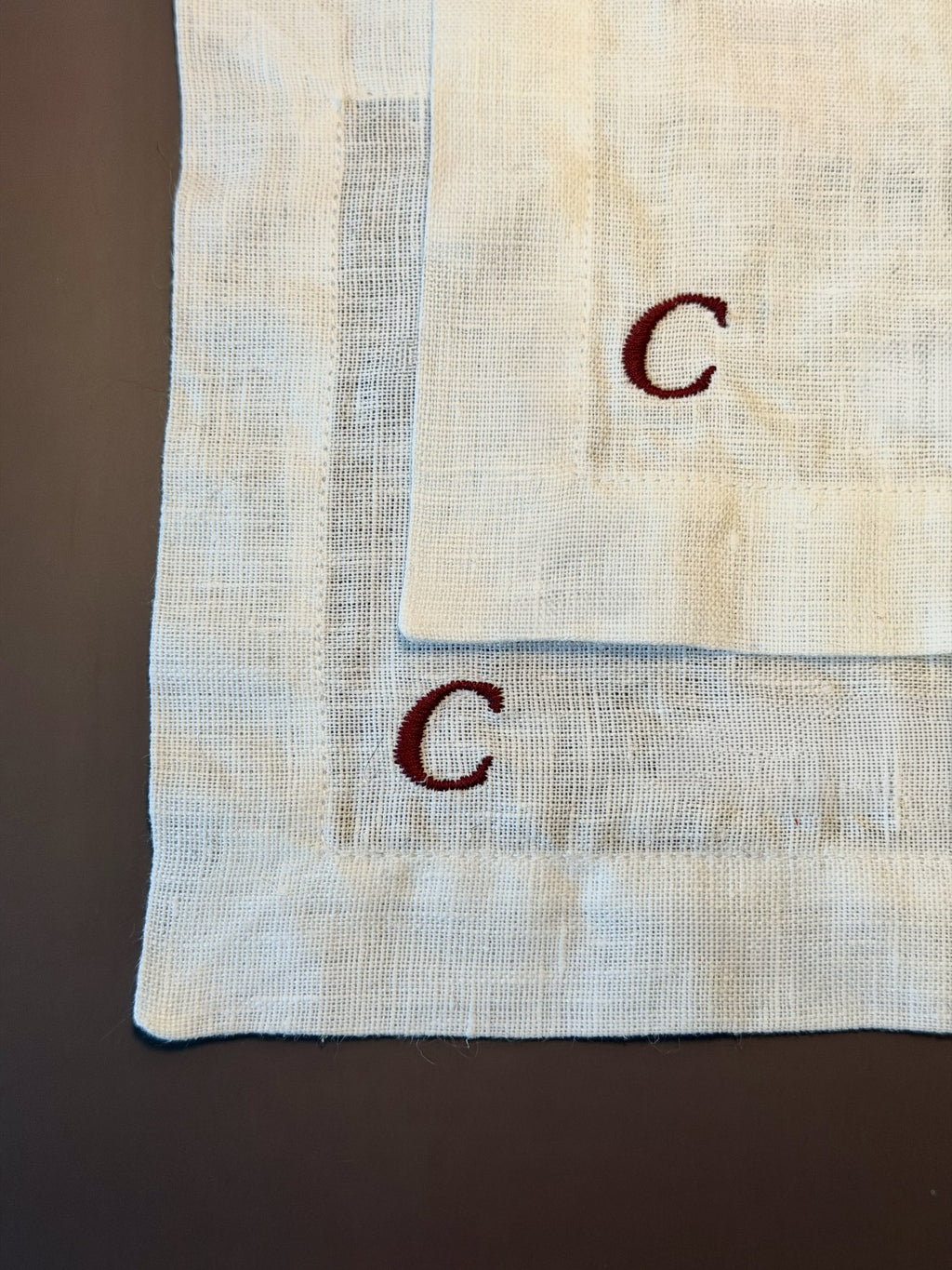 Embroidered Linen Cocktail Napkins | Set of 4