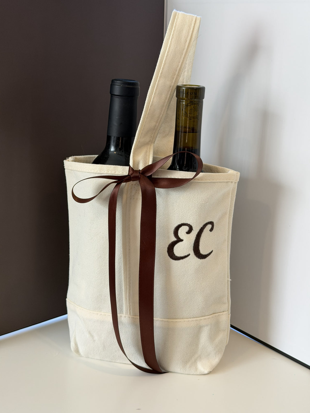 Personalized Canvas Wine Tote